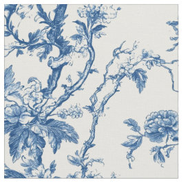 Weiches blaues Blumen-Zweig-Toile Stoff