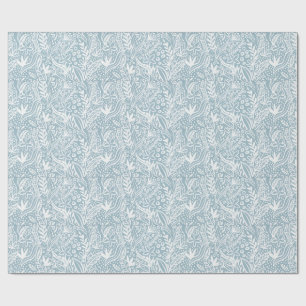 Weiches blaues botanisches Geschenkpapier   Elegan