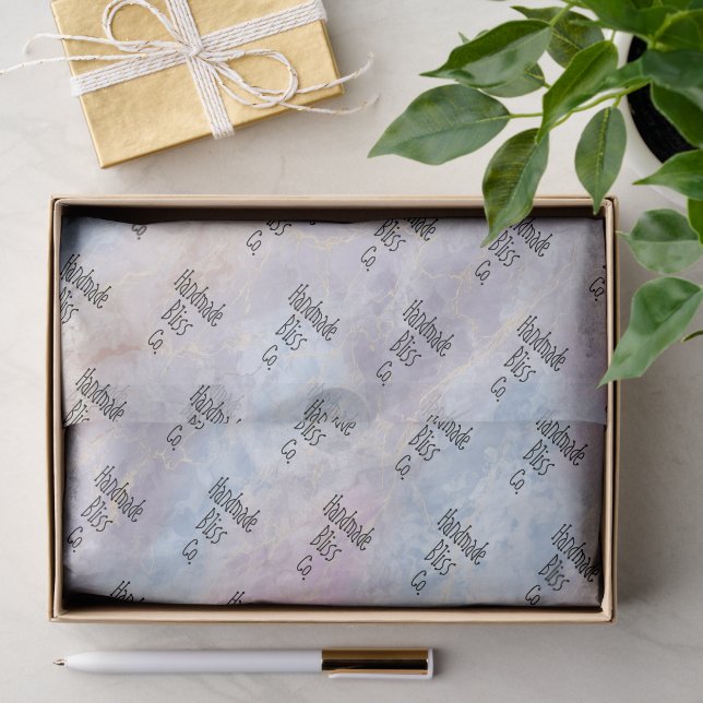 Weiches blaues bunter Marmor Seidenpapier (Geschenk)