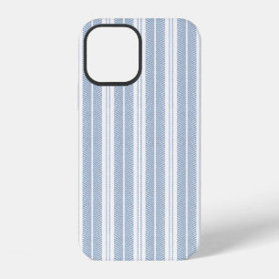 Weiches Blaues Fischgrät-Farn-Gestreiftes Muster iPhone 12 Hülle