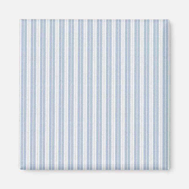 Weiches Blaues Fischgrät-Farn-Gestreiftes Muster Magnet (Vorne)