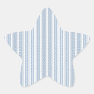 Weiches Blaues Fischgrät-Farn-Gestreiftes Muster Stern-Aufkleber