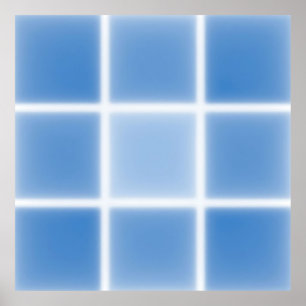 Weiches Blaues Gitter-Kachel-Muster Poster