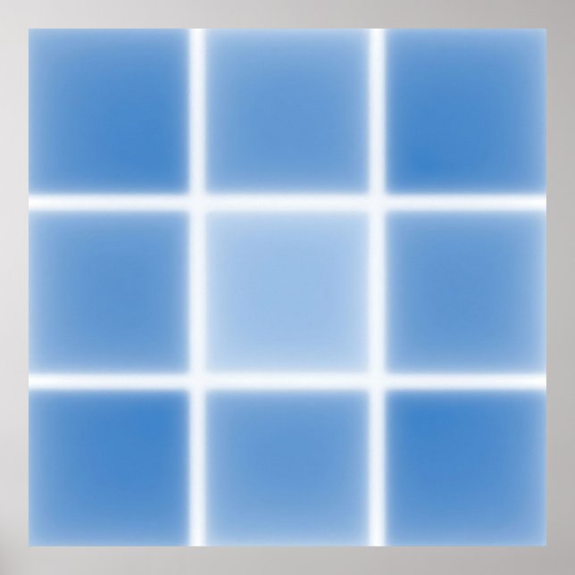 Weiches Blaues Gitter-Kachel-Muster Poster (Vorne)