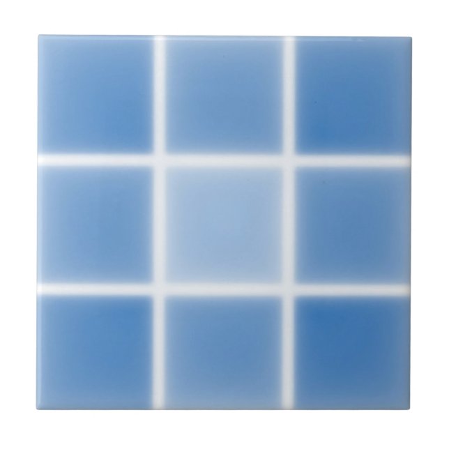 Weiches blaues Gitterfliesenmuster Fliese (Vorderseite)