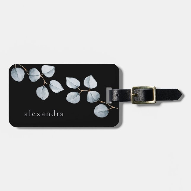 Weiches blaues Grau der Eukalyptus-Einfachheits-| Gepäckanhänger (Vorderseite horizontal)