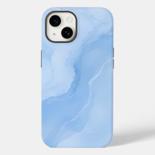 Weiches Blaues Marmormuster Abstract Case-Mate iPhone 14 Hülle