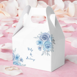 Weiches blaues Schiefer-Blumen-Wasserfarben-Garten Geschenkschachtel