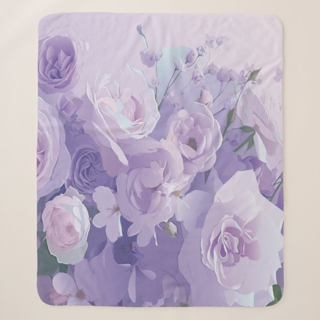 Weiches Blumenmuster Sherpadecke (Vorderseite)
