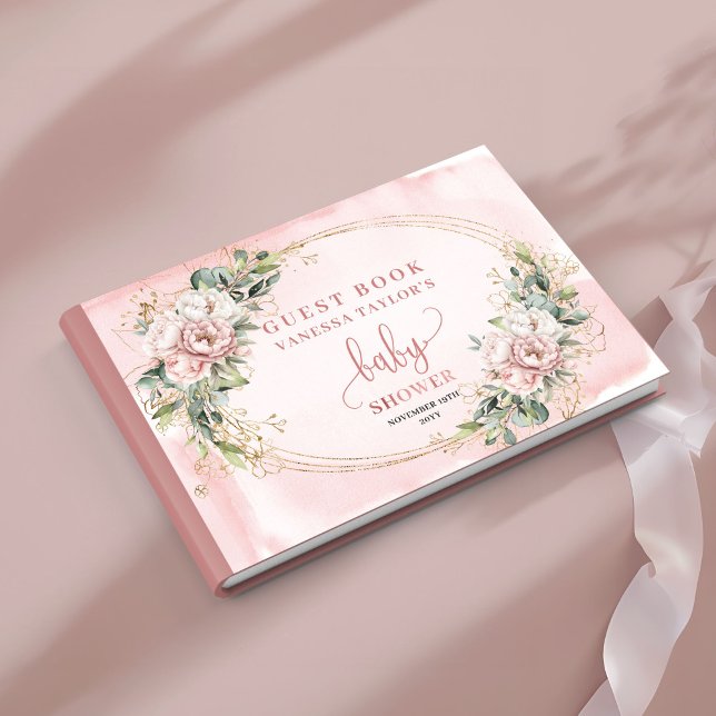 Weiches botanisches staubiges rosa Gästebuch (Soft Botanical Dusty Pink Guest Book)