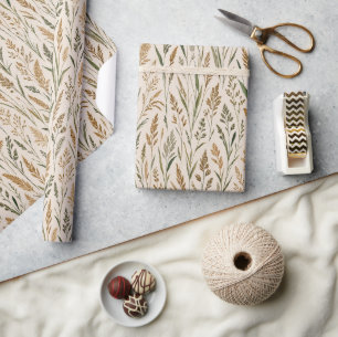 Weiches botanisches Wasserfarbenmuster der Prairie Geschenkpapier