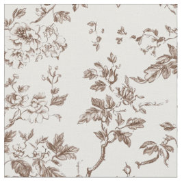 Weiches braunes Blumenranken-Toile Stoff