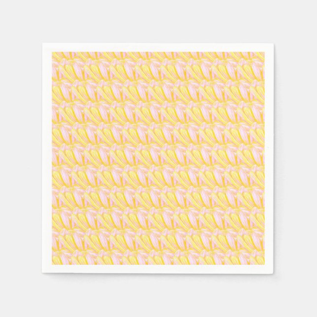 Weiches Buttergelbes Blumenblattmuster  Serviette (Vorderseite)