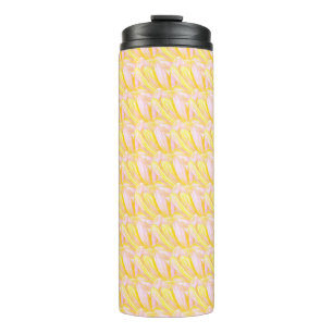 Weiches Buttergelbes Blumenblattmuster  Thermosbecher