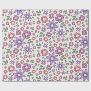 weiches Creme-Launenhaftes Blumenmuster Geschenkpapier