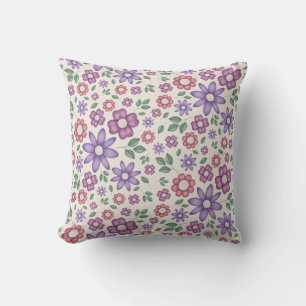 weiches Creme-Launenhaftes Blumenmuster Kissen