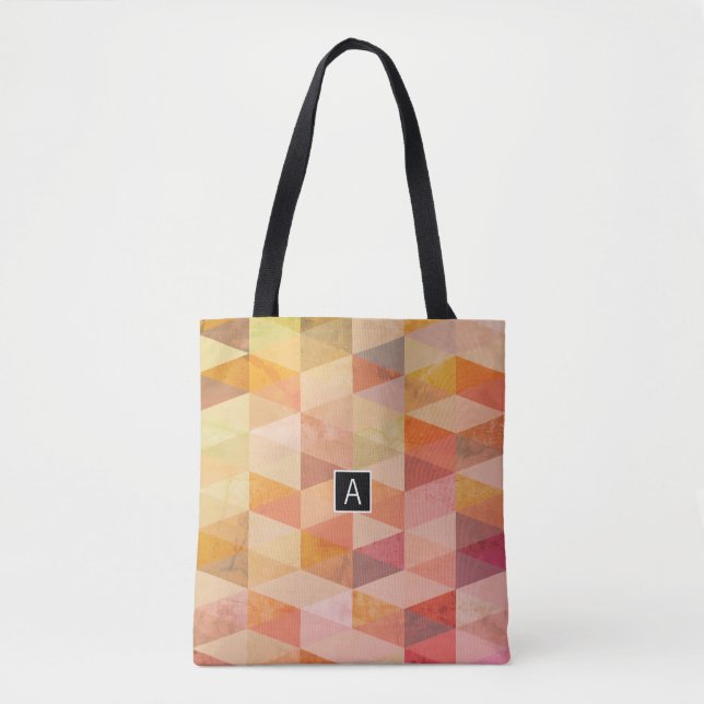 Weiches Dreieck-Geometrisches Muster | Monogrammie (Vorderseite)