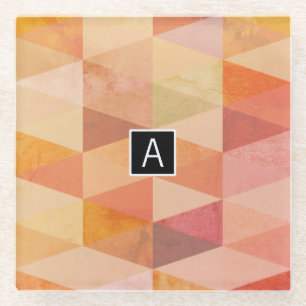 Weiches Dreieck-Geometrisches Muster Monogrammie Glasuntersetzer