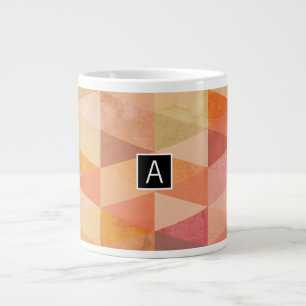 Weiches Dreieck-Geometrisches Muster   Monogrammie Jumbo-Tasse