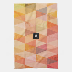Weiches Dreieck-Geometrisches Muster Monogrammie Küchentuch