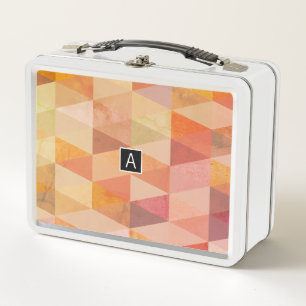 Weiches Dreieck-Geometrisches Muster Monogrammie Metall Lunch Box