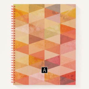 Weiches Dreieck-Geometrisches Muster Monogrammie Notizbuch