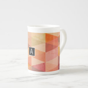 Weiches Dreieck-Geometrisches Muster Monogrammie Prozellantasse