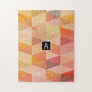 Weiches Dreieck-Geometrisches Muster Monogrammie Puzzle