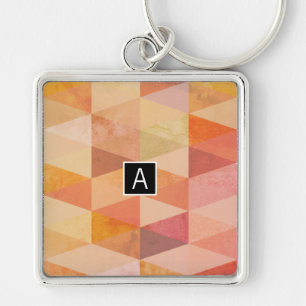 Weiches Dreieck-Geometrisches Muster Monogrammie Schlüsselanhänger