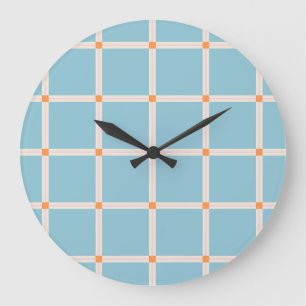 Weiches Farbrastermuster mit warmer Akzent-Minimal Große Wanduhr
