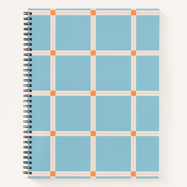 Weiches Farbrastermuster mit warmer Akzent-Minimal Notizbuch (Vorderseite)