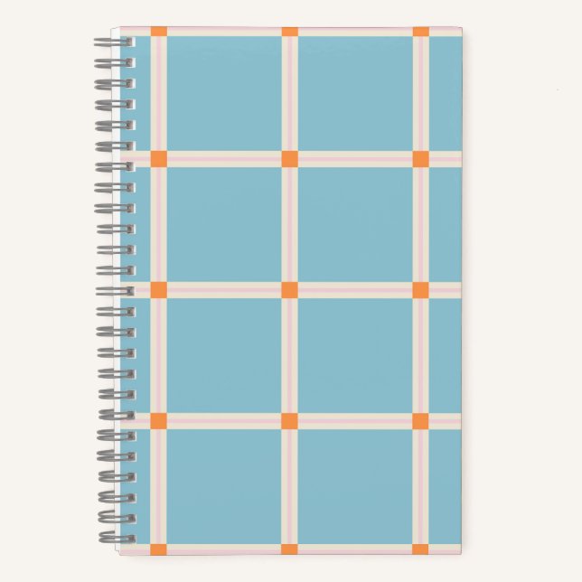 Weiches Farbrastermuster mit warmer Akzent-Minimal Notizbuch (Vorderseite)