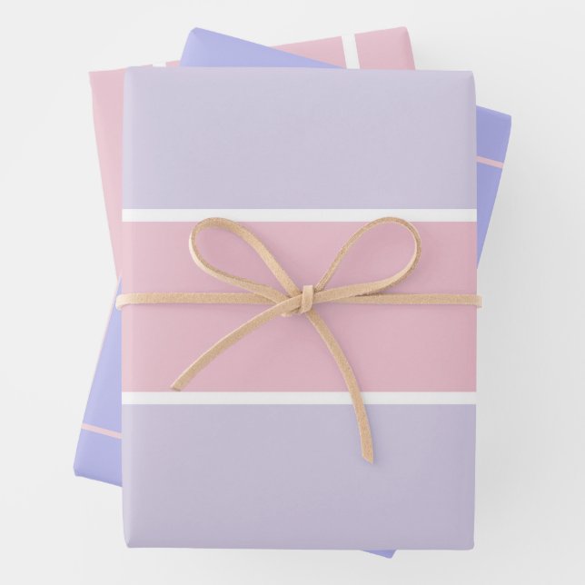 Weiches Farbvertikalstreifenmuster-Design Geschenkpapier Set (Beispiel)