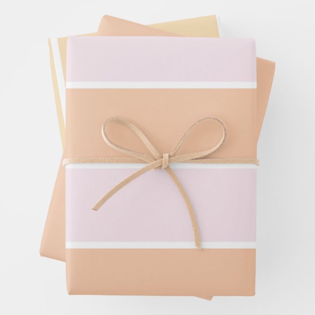 Weiches Farbvertikalstreifenmuster-Design Geschenkpapier Set (Beispiel)
