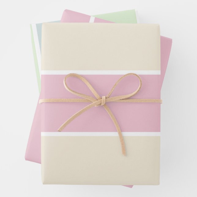 Weiches Farbvertikalstreifenmuster-Design Geschenkpapier Set (Beispiel)