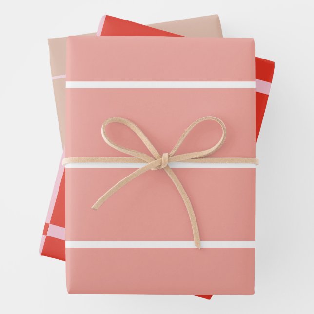 Weiches Farbvertikalstreifenmuster-Design Geschenkpapier Set (Beispiel)