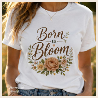 Weiches, feminin-natürlich inspiriertes Grafik-T-S T-Shirt