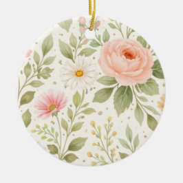 Weiches Florales Aquarellmuster Keramik Ornament