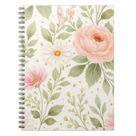 Weiches Florales Wasserfarbenmuster Notizblock