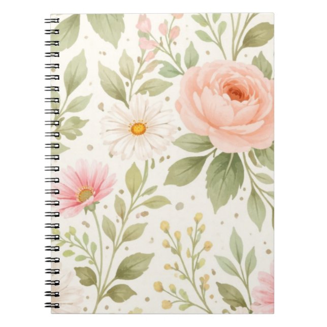 Weiches Florales Wasserfarbenmuster   Notizblock (Vorderseite)