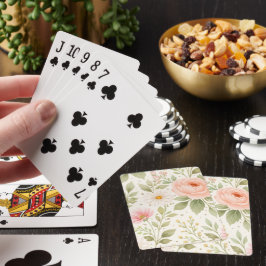 Weiches Florales Wasserfarbenmuster Spielkarten