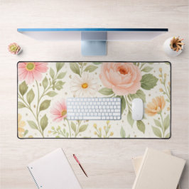 Weiches Florales Wasserfarbmuster Schreibtischunterlage
