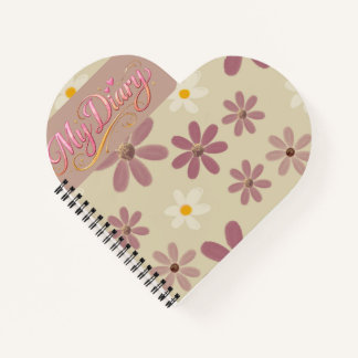 Weiches Gänseblümchen-Blumenmuster in Mauve und Cr Notizbuch