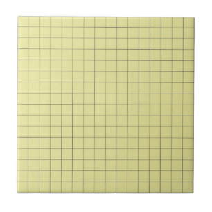 Weiches Gelb und schwarzes kariertes Retro-Minimal Fliese