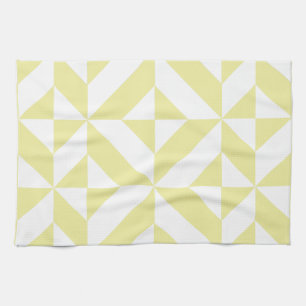 Weiches gelbes geometrisches Art Deco Küchentuch