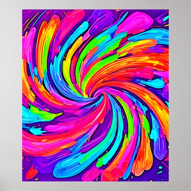 Weiches Glühen: Cartoon-Regenbogen Poster (Vorne)