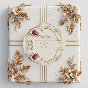 Weiches Gold Barocke Pracht mit Tulpen-Blumen-Swir Runder Aufkleber