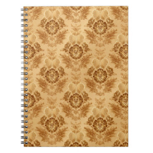 Weiches Gold Damast Blumenmuster Notizblock