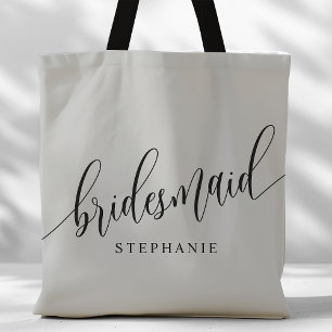 Weiches Grau Brautjungfer Moderne Schrift