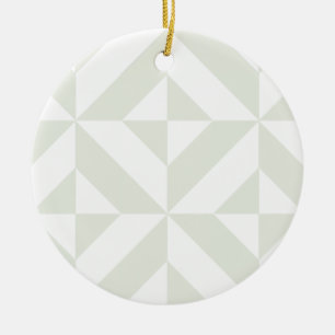 Weiches graues geometrisches Art Deco Keramik Ornament
